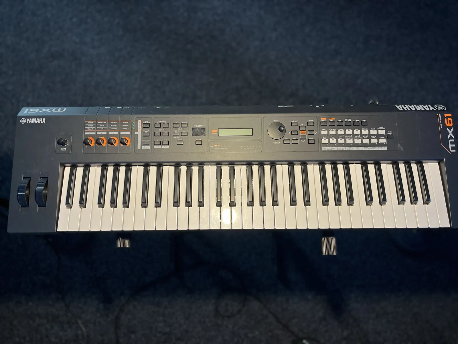 Yamaha MX61 keys and control panel.